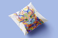 Watercolor Cat Sublimation Design - Cute Animals PNG Product Image 5