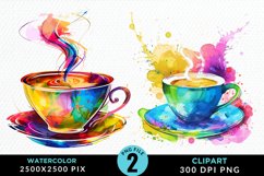 Watercolor Coffee Cup Illustration Clipart Product Image 1