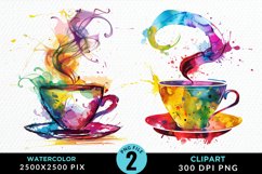 Watercolor Coffee Cup Illustration Clipart Product Image 1