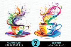 Watercolor Coffee Cup Illustration Clipart Product Image 1