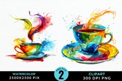 Watercolor Coffee Cup Illustration Clipart Product Image 1