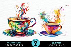 Watercolor Coffee Cup Illustration Clipart Product Image 1