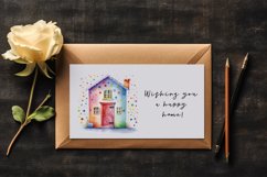 Watercolor colorful cute happy house with polka dot sublimation print designs and clipart bundle
