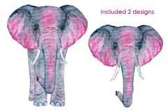 Watercolor Colorful Elephant Sublimation Design - Animal PNG Product Image 2