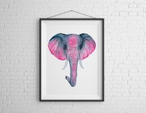 Watercolor Colorful Elephant Sublimation Design - Animal PNG Product Image 8