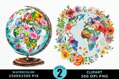 Watercolor Floral GlobePNG Set Clipart Product Image 1