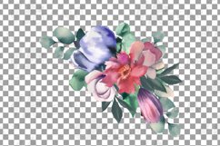 Watercolour flower bouquets for wedding invitation design. Product Image 12