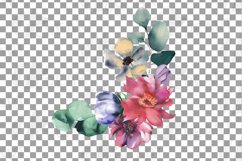 Watercolour flower bouquets for wedding invitation design. Product Image 14