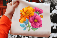 Watercolor Colorful Flowers Clipart Product Image 2