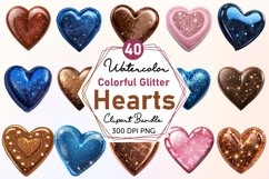 Colorful Glitter Hearts Clipart Bundle Product Image 1