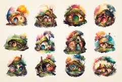 Colorful Hobbit House Sublimation Bundle, 12 PNG File Product Image 1