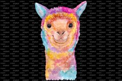 Watercolor Colorful Llama Sublimation Design - Animals PNG Product Image 3