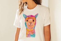 Watercolor Colorful Llama Sublimation Design - Animals PNG Product Image 9