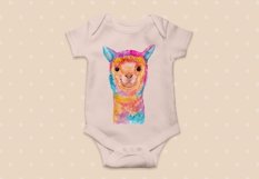 Watercolor Colorful Llama Sublimation Design - Animals PNG Product Image 4