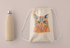 Watercolor Colorful Lynx Cat Sublimation Design -Animals PNG Product Image 6