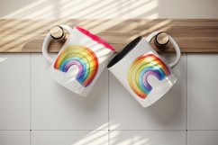 Watercolor colorful rainbow classic arc shape lgbt flag lgbtq print 20 oz tumbler skinny mug wrap clipart t-shirt sublimation printable design