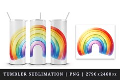 Watercolor colorful rainbow classic arc shape lgbt flag lgbtq print 20 oz tumbler skinny mug wrap clipart t-shirt sublimation printable design