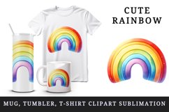 Watercolor colorful rainbow classic arc shape lgbt flag lgbtq print 20 oz tumbler skinny mug wrap clipart t-shirt sublimation printable design