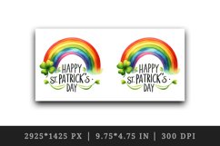 Watercolor colorful rainbow clover luck Happy St Patrick Day quote print 20 oz tumbler skinny mug wrap clipart t-shirt sublimation printable design
