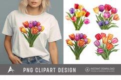 Watercolor Colorful Tulip Clipart Product Image 1