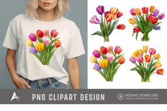 Watercolor Colorful Tulip Clipart Product Image 1