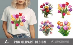 Watercolor Colorful Tulip Clipart Product Image 1