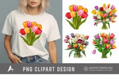 Watercolor Colorful Tulip Clipart Product Image 1