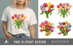Watercolor Colorful Tulip Clipart Product Image 1