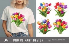 Watercolor Colorful Tulip Clipart Product Image 1