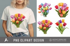 Watercolor Colorful Tulip Clipart Product Image 1