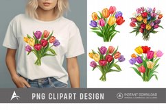 Watercolor Colorful Tulip Clipart Product Image 1