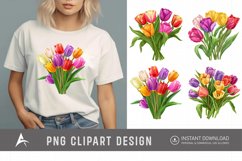 Watercolor Colorful Tulip Clipart Product Image 1