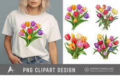 Watercolor Colorful Tulip Clipart Product Image 1