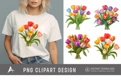Watercolor Colorful Tulip Clipart Product Image 1