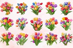 Watercolor Colorful Tulip Clipart Bundle Product Image 2