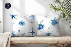 Watercolor Compasses in Flower Shapes Digital Paper Product Image 2