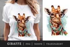 Watercolor cool giraffe superstar t-shirt sublimation print designs bundle