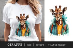 Watercolor cool giraffe superstar t-shirt sublimation print designs bundle