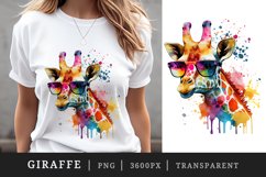 Watercolor cool giraffe superstar t-shirt sublimation print designs bundle