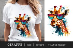 Watercolor cool giraffe superstar t-shirt sublimation print designs bundle