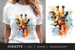 Watercolor cool giraffe superstar t-shirt sublimation print designs bundle