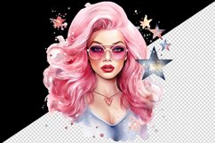 Watercolor cool glamour beautiful woman girl sunglasses glamorous style 20oz tumbler skinny mug wrap clipart t-shirt sublimation printable design