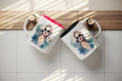 Watercolor cool glamour beautiful woman girl sunglasses glamorous style 20oz tumbler skinny mug wrap clipart t-shirt sublimation printable design