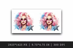 Watercolor cool glamour beautiful woman girl sunglasses glamorous style 20oz tumbler skinny mug wrap clipart t-shirt sublimation printable design