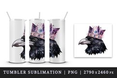 Watercolor cool glamour crow bird superstar sparkle crown diamonds print 20 oz tumbler skinny mug wrap clipart t-shirt sublimation printable design