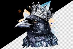 Watercolor cool glamour crow black bird superstar sparkle crown print 20 oz tumbler skinny mug wrap clipart t-shirt sublimation printable design