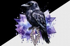 Watercolor cool glamour crow black bird superstar sparkle diamonds print 20 oz tumbler skinny mug wrap clipart t-shirt sublimation printable design