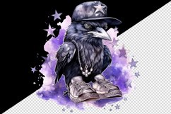 Watercolor cool glamour crow black bird superstar sparkle diamonds print 20 oz tumbler skinny mug wrap clipart t-shirt sublimation printable design