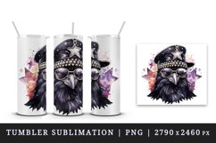 Watercolor cool glamour crow black bird superstar sparkle sunglasses print 20 oz tumbler skinny mug wrap clipart t-shirt sublimation printable design