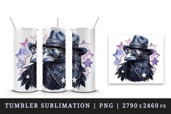 Watercolor cool glamour crow black bird superstar sparkle sunglasses print 20 oz tumbler skinny mug wrap clipart t-shirt sublimation printable design